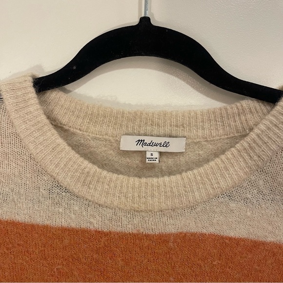 SIZE S | Madewell Wool Sweater, Red Blue Orange Cream - Picture 4 of 4